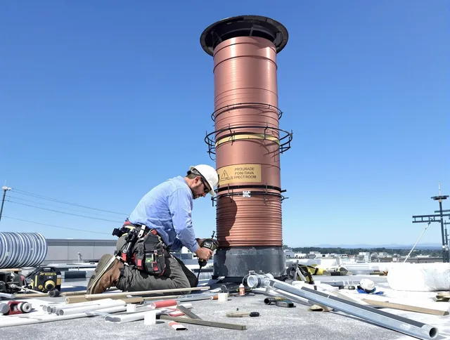 Installed chimney liner by Norwich Chimney Sweep in Norwich, CT