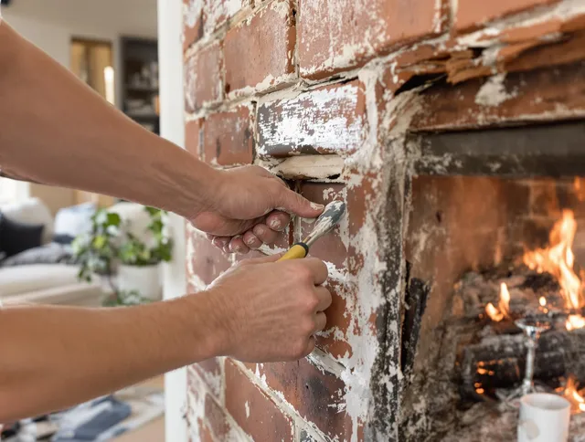 Routine fireplace repair by Norwich Chimney Sweep in Norwich, CT