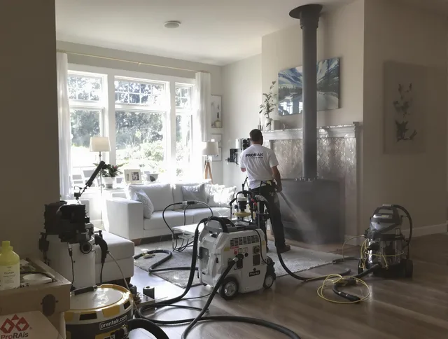 Soot removal service by Norwich Chimney Sweep for a fireplace in Norwich, CT
